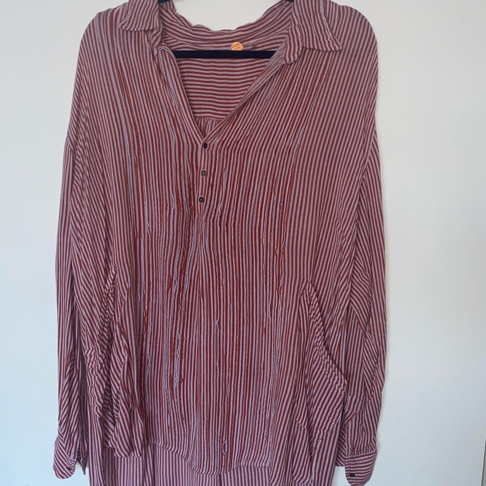 Free People Waverly Tunic in Rose & stripes Size S  new with tags
